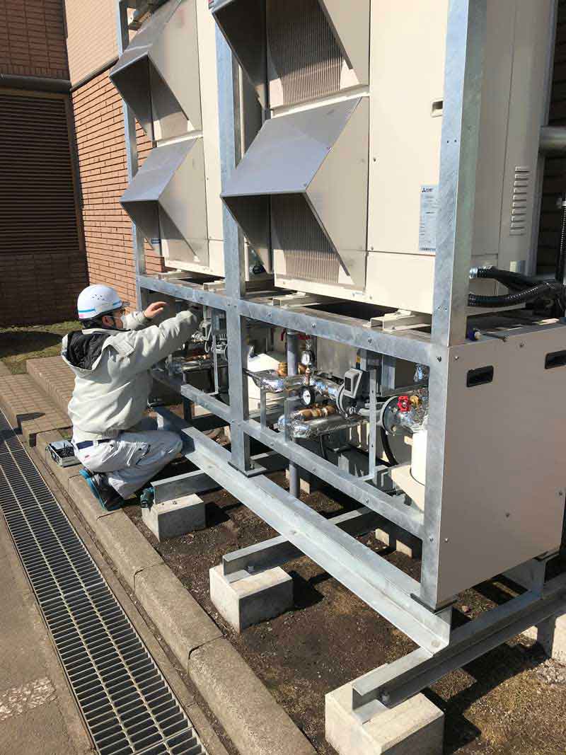 メルスノーワイド室外機用　特注2段積みユニット架台