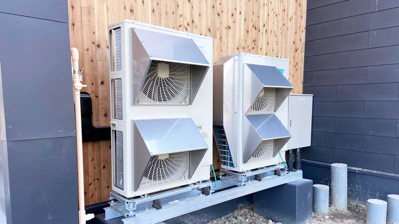 店舗用エアコン向けSUS製防雪フード