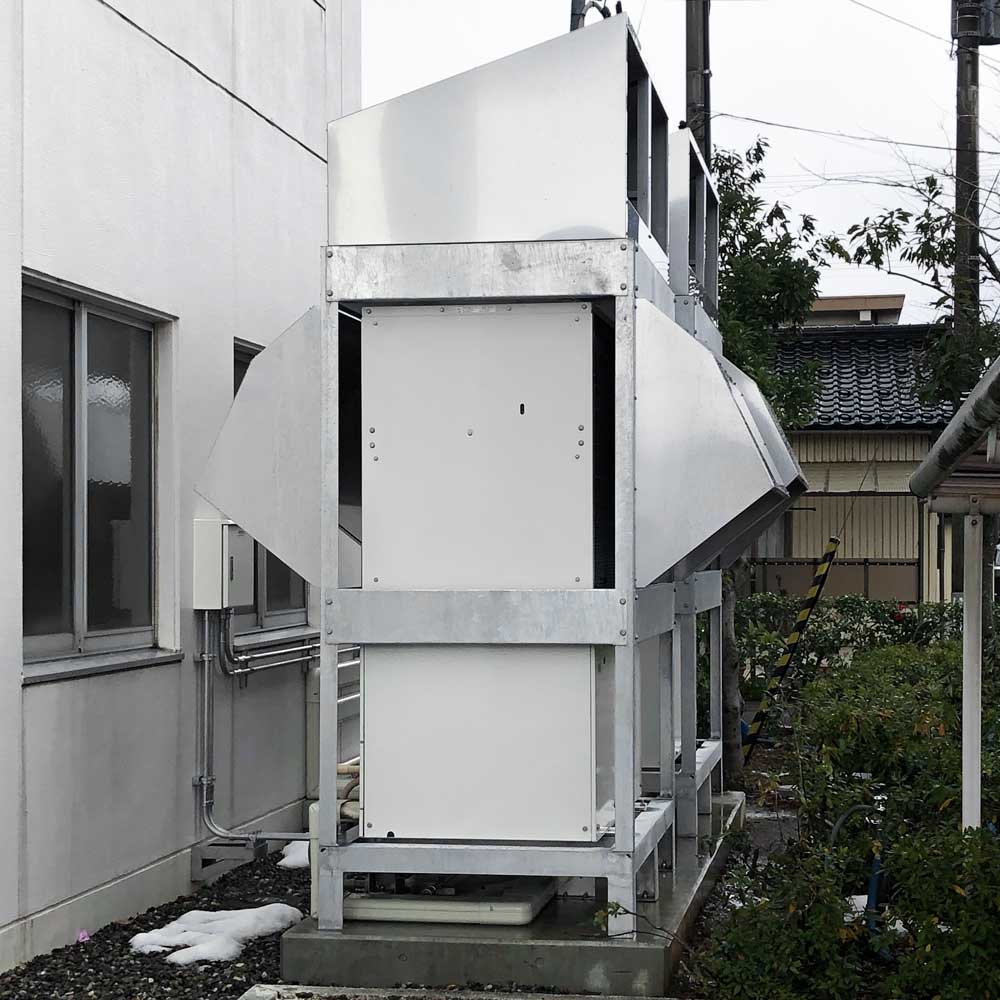 GHP用高置架台・SUS製防雪フード